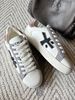 Women's Elegant White Leather X Logo Low Top Retro Sneakersfor Daily Wear_vogvips.com