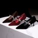 6636-A1 French-style Pointed-toe Shallow Pumps With Rhinestone Straps, Suede Commuting Shoes, Party Stiletto High Heels_vogvips.com
