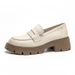 Two-tone Loafers With Thick Soles, British-style Platform Height-increasing Shoes, Vintage Soft Leather Women's Shoes_vogvips.com