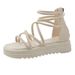 Platform Thick Sole For Women, Summer New Design, Fashionable And Elegant, Back Zipper Height Increasing, One Strap_vogvips.com