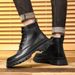 European Warm Series 2025 New Outdoor Martin Leather High-top Men's Work Motorcycle Boots British Style Oxford Sole_vogvips.com