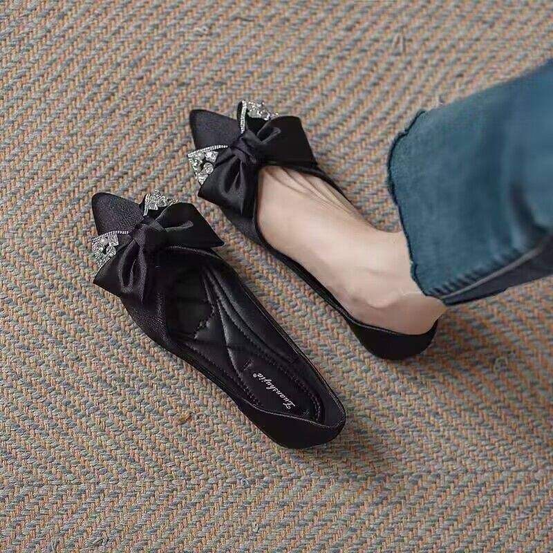 Women's Flat Shoes New Model, Pointed Toe, Shallow Cut, Stunning Engagement And Bridesmaid Wedding Shoes, Slip-on_vogvips.com