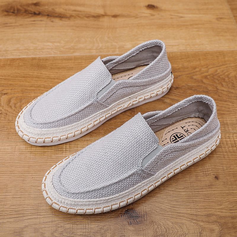 Men's Casual Slip on Loafers Breathable Linen Espadrilles Flat Loafers Popular Cross Border E Commerce Style_vogvips.com