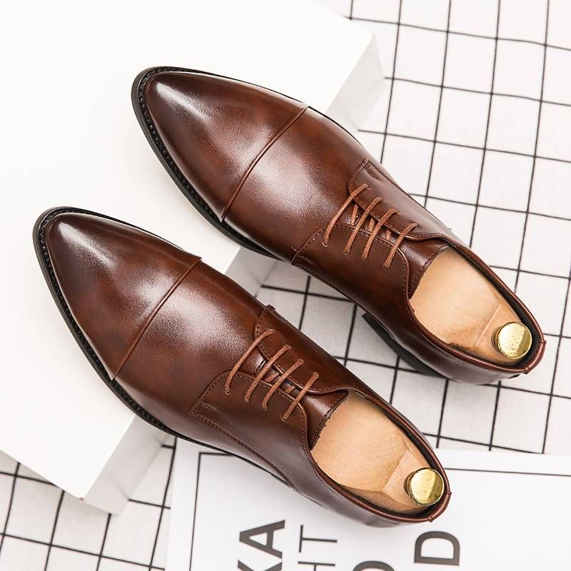 New Fashion Crocodile Pattern Pointed Toe Business Formal German Shoes Lace-up Leather Men's Retro Black Banquet Dress Wedding Men's Shoes_vogvips.com