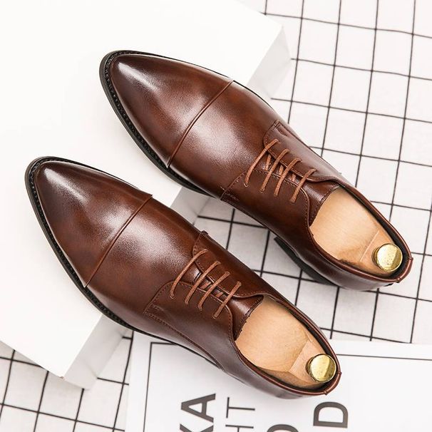 New Fashion Crocodile Pattern Pointed Toe Business Formal German Shoes Lace-up Leather Men's Retro Black Banquet Dress Wedding Men's Shoes_vogvips.com