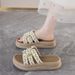 Spring And Summer New Thick-soled Versatile Fashion Sandals Wear Fashionable And Comfortable Slippers Seaside Elegant Photo Shoes_vogvips.com