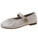Vintage Round Head Grandma Shoes Women's Fashion Pleated One-word Buckle Mary Jane Single Shoes_vogvips.com