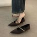Single Shoe Women's 2026 Shoes, Autumn Style, French Elegance, Pointed Toe, Medium Heel_vogvips.com
