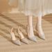 Women's Shoes Elegant Open-Toe Glitter High Heels For Women – Champagne & Silver Bridal Shoes With Ankle Strap – Comfortable Stiletto Pumps_vogvips.com