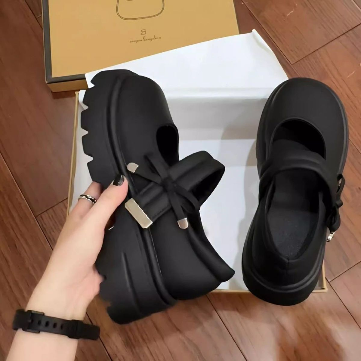 Small Muffin Platform Small Leather Shoes Women's JK British Comfortable Loafers_vogvips.com