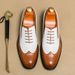 Euro Step Brogue For Men Korean Style Patent Leather Shiny Surface Office Wedding Height Increasing Formal Casual Carved Men's_vogvips.com