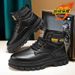 Martin Boots Men's Autumn And Winter British Style Tooling Thick Sole Increased Worker Boots Men's Outdoor Large Size Le_vogvips.com