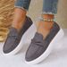 SHLIANG Large Size Thick Heel Slip-On Loafers Women's Retro Round Toe Casual Slope Heel Bean Bean Shoes Comfortable Breathable Rubber V0157_vogvips.com