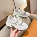 Women's New Style Height Increasing Slimming Dad Lightweight Breathable Sneakers Internet Celebrity White Fashion_vogvips.com
