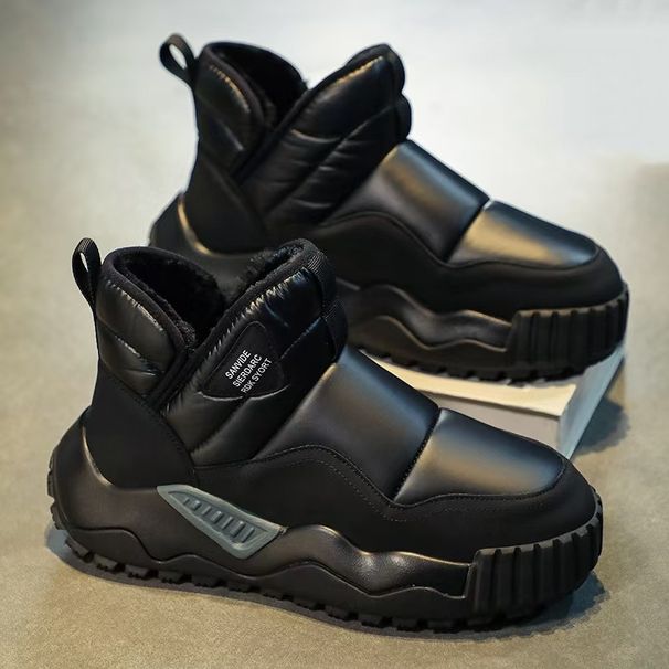 Winterplüsch Und Dickes Daunentuch Wasserdichte Schneestiefel Für Männer, Nordost-warme Baumwolle S, Anti-Rutsch-High-Top-Herren_vogvips.com