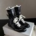 Cowhide Version~ Internal Height Increase Short Martin Petite Boxing Boots For Women, Versatile Suede Lace-up Ankle_vogvips.com