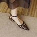 French Style~Artistic Retro Pointed-toe Low Chunky Heel Roman Sandals For Women, Pig Cage S, Summer Casual Women's_vogvips.com