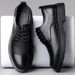 Summer Men's Casual Breathable Thick Soled Non Slip Workwear Leather Shoes, Hollowed Out Sandals_vogvips.com