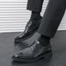 Euro Step British Style Brogue Four Seasons New Business Casual Leather Fashion Trend Lace-up Youth Men's Shoes_vogvips.com