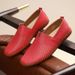 Cross-border Large-sized One-legged Men's Shoes, Hand-stitched Men's Bean Shoes, Spring And Summer Top-grain Cowhide Perforated Men's Leather Shoes_vogvips.com