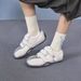Women's Shoes New Velcro Casual Shoes, Lightweight Sports Shoes, Versatile Flat Shoes, Women's Autumn Polka Dot_vogvips.com