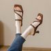 Women's Fashion Outdoor Slippers 2025 New Summer Square Toe High Heels Thin Heel Fairy Style One-Strap Sandals_vogvips.com