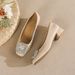 2026 New Spring Women's Single With Rhinestones, Patent Leather, Black, Comfortable, Soft Sole, Commuting, Mid Chunky_vogvips.com