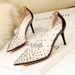899-25 European And American Style Simple Pointed-toe Rhinestone Transparent High-heeled Shoes, Slim Heel, Slimming_vogvips.com