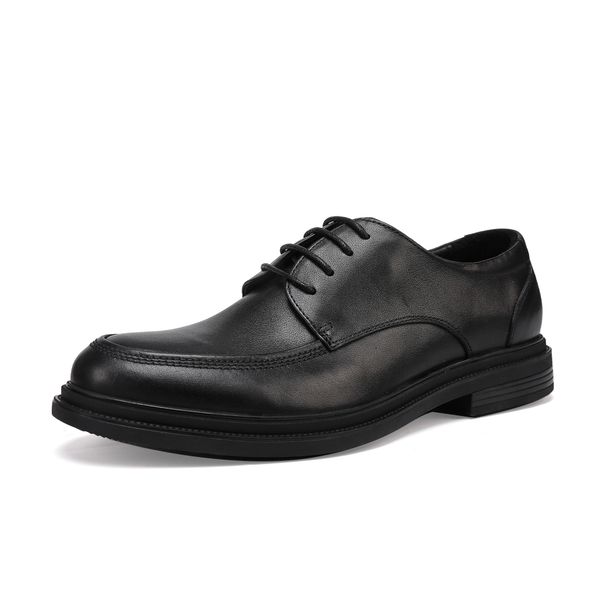 Euro Step Goldlion Same Style Men's Business Formal Suit Genuine Leather Cowhide Height Increasing Wedding Shoes Lace-up Trendy_vogvips.com