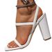 Shoes Export Large Size Spring Summer New High Heels Chunky Heel Open Women's Square Toe Slip-On Sandals Women_vogvips.com
