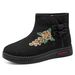 Shoe Winter Outdoor High-top Snow Cold-proof Warm Long Fleece-lined Thickened Women' Veratile Embroidered Cotton_vogvips.com