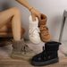 Faux Women Suede Snow 2024 Winter Lace Up Warm Padded Ski Boots Leisure Synthetic Wool Platform Short Botas Shoes 4738_vogvips.com