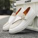 New Fashion Genuine Leather Retro Business Men's Casual Shoes Black Daily Office Loafers One-step Driving Party Dress Wedding Men's Shoes_vogvips.com