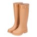 Thick Rain Boots For Women, High Tube Rain Boots, Long Tube Waterproof Shoes With Fleece And Anti Slip, Fashionable Rubber Shoes, Source Factory_vogvips.com
