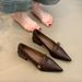 French Retro Camellia Thick Heel Single Shoes Women's Pointed Versatile Temperament Shallow Mouth Mary Jane Shoes_vogvips.com