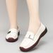 Casual Leather Shoes Women, One Kick, Non-slip Flat Soles, Comfortable Mothers, Single Shoes Women_vogvips.com