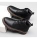 Casual Martin Boots Men's Shoes Fleece Medium Top Black High Top Tooling Boots_vogvips.com