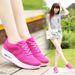 Women's Knit Breathable Sneakers - Platform Cushioned Sole For Casual Wear & Light Sports_vogvips.com