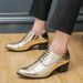 Large Pointed High Heels Men's British Style Hairstylist, Glossy Leather Shoes, Casual Business Dress Shoes_vogvips.com