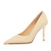 Metal Pointed High Heels Glossy Pana Pattern Super High Heel Single Shoes Women's Shoes_vogvips.com
