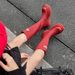 Soft Leather Version~Red Rain For Women 2025 Autumn New Round Toe Thick Sole High Tube Riding Over-the-Knee Long Boots_vogvips.com