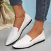 Women's Slip-On Snake Print Flat Shoes - Breathable PU Loafers With Soft Leather Lining, Comfortable Round Toe Casual Shoes For Women_vogvips.com