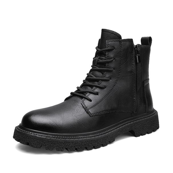 European Warm Series Genuine Martin Large Size Winter Warm Thick Sole Long Men's Leather Cotton Boots Non-Slip Wear-Resistant_vogvips.com