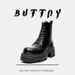 Retro Thick-soled Heightening Tooling Boots Outdoor Hiking Lace-up Martin Boots Men's Boots_vogvips.com