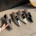 Pointed Metal French Thick Heel Commuter Cool Slippers Women's 2026 New Outer Wear Temperament Bag Head Half Slippers_vogvips.com