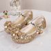 26ss Heels High Spring New Children's Princess Versatile Soft Sole Silver Crystal Little Girls' Performance Leather Shoes Girls'_vogvips.com