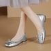 Cameido 2025 New - Style Soft Genuine Sheepskin Ballet Shoes For Women. These Shoes Feature Bows, Low - Cut Openings, Flat Soles,_vogvips.com