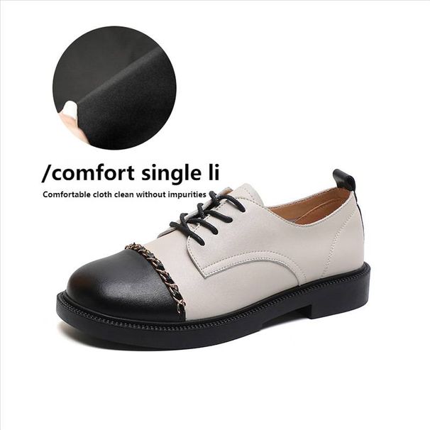 Women's Lace-up Thick-soled Loafer Shoes With Chunky Heels And Soft Soles._vogvips.com