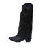 Women's Knee High Platform Pointed Toe Autumn Winter Faux Pant Leg Long Boots Hot Girl Street Style_vogvips.com