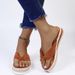 Women's Shoes Spring And Summer New Large Size Suede Herringbone Women's Thick Soled Slippers_vogvips.com